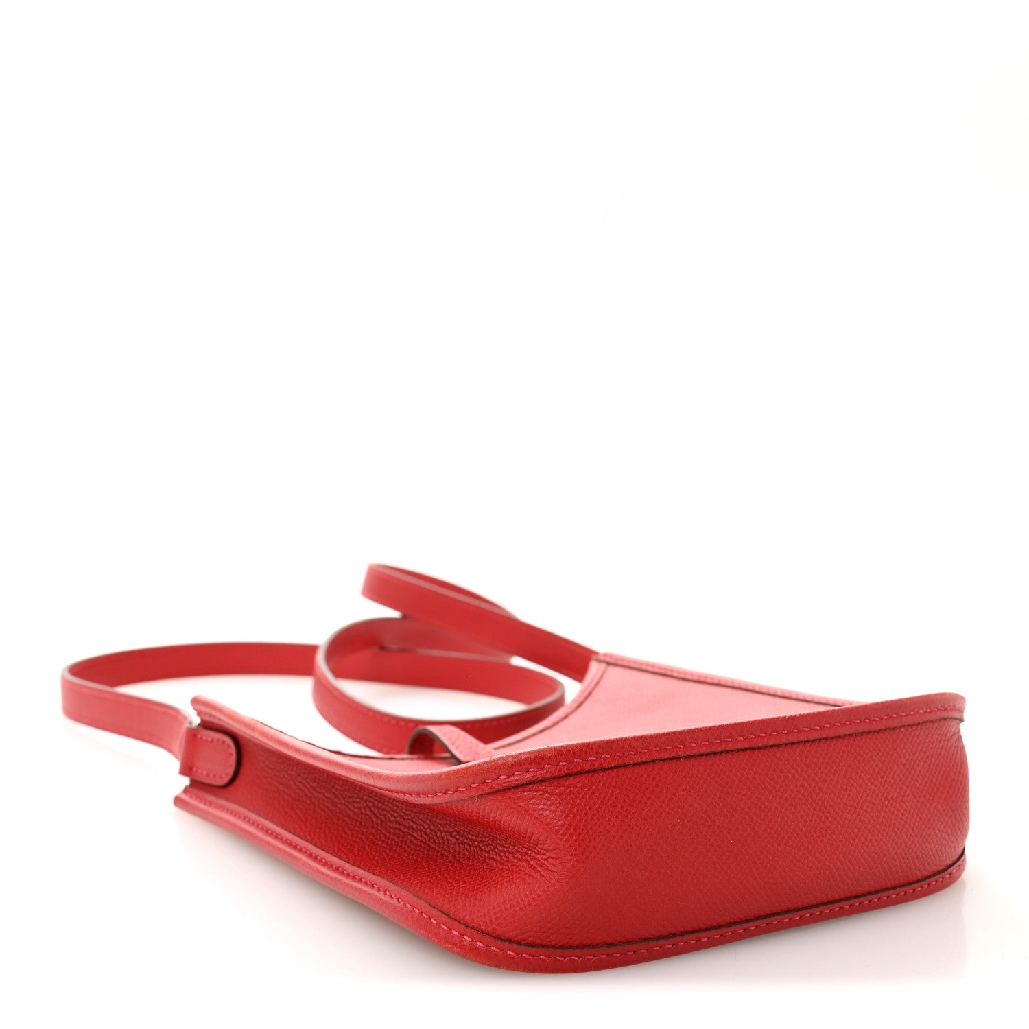 HERMES MINI EVELYNE TPM ROUGE CASAQUE EPSOM SILVER HARDWARE
