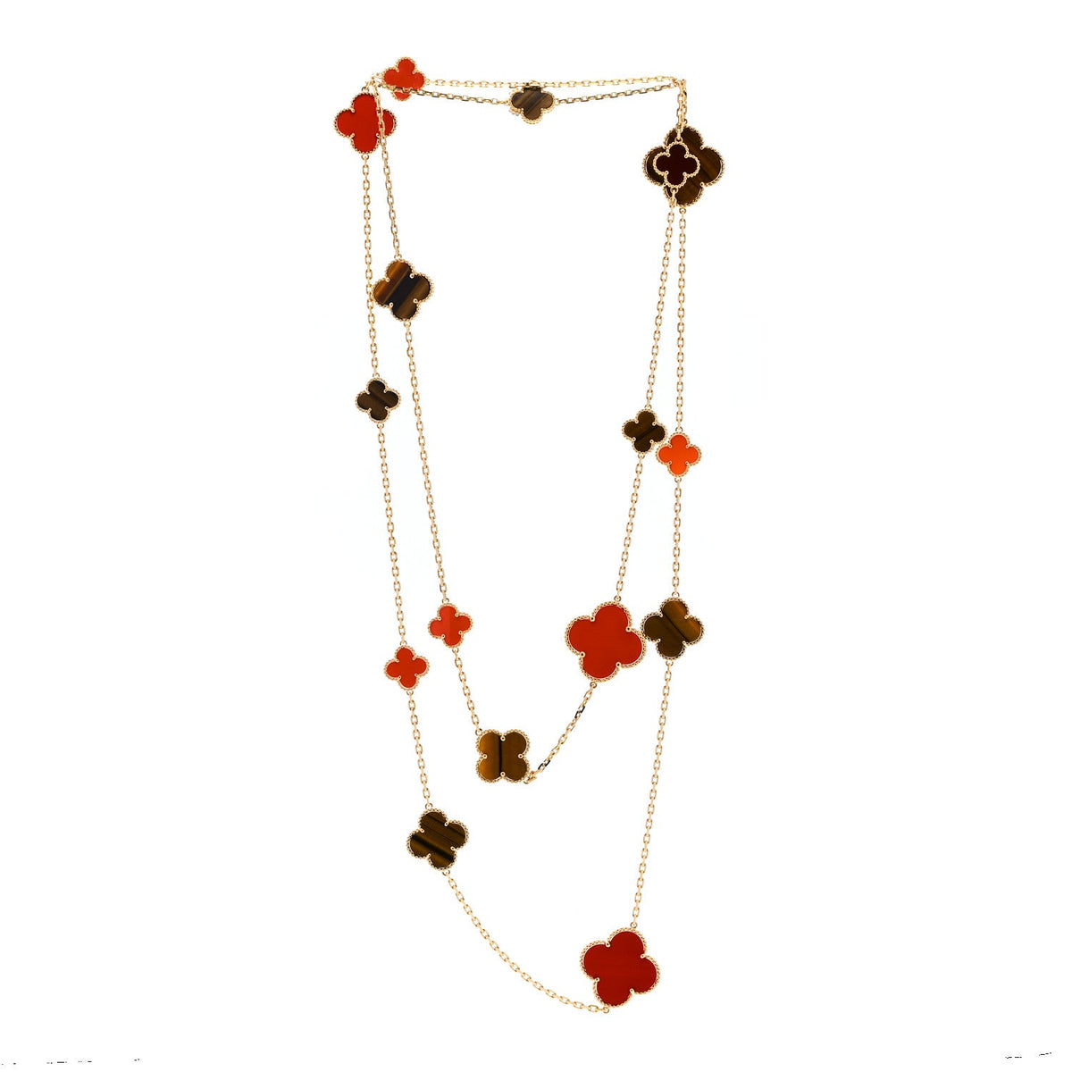 Van Cleef & Arpels Magic Alhambra 16 Motifs Necklace Multicolor 18K Yellow Gold