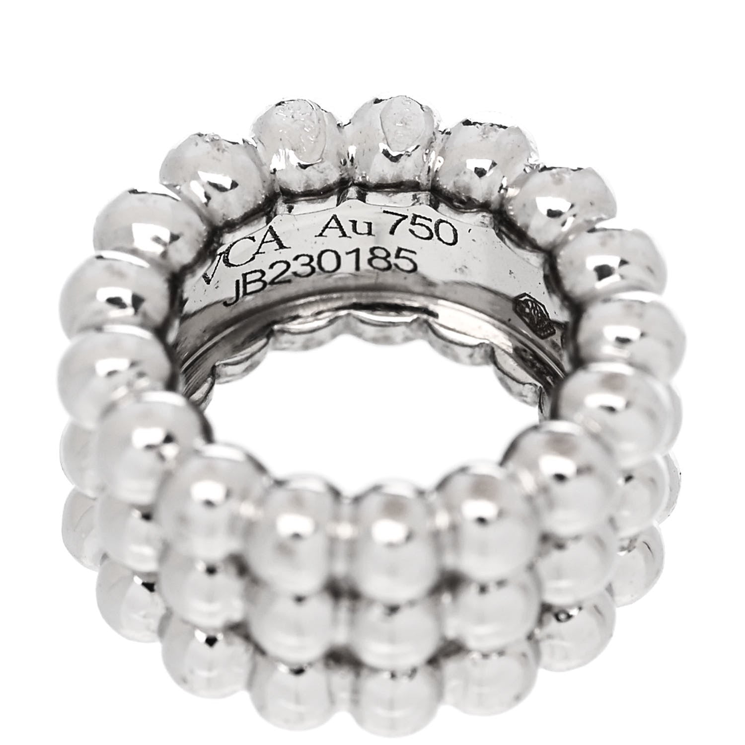 Van Cleef & Arpels 18K White Gold Perlée 3 Row Pendant