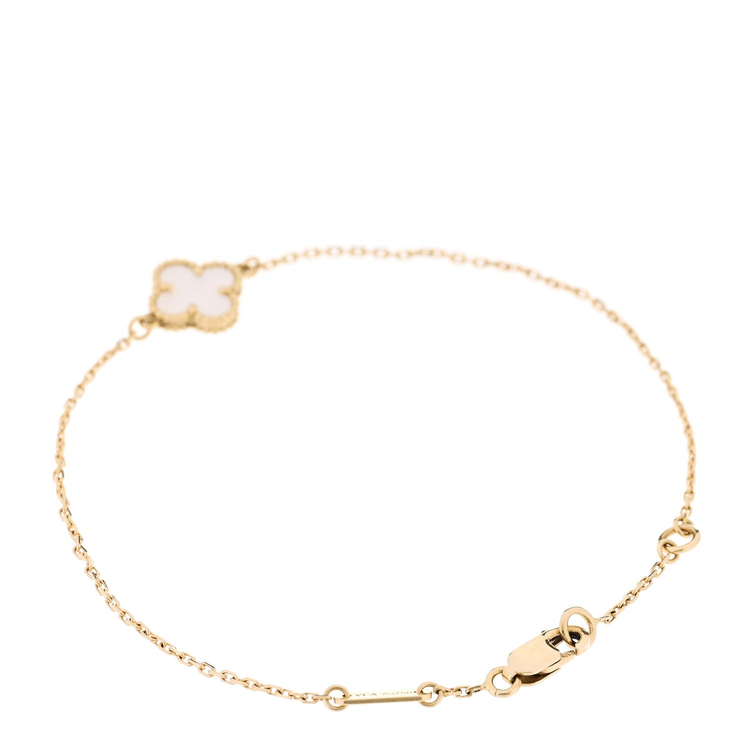 Van Cleef & Arpels Sweet Alhambra Bracelet White Mother-of-Pearl 18K Yellow Gold