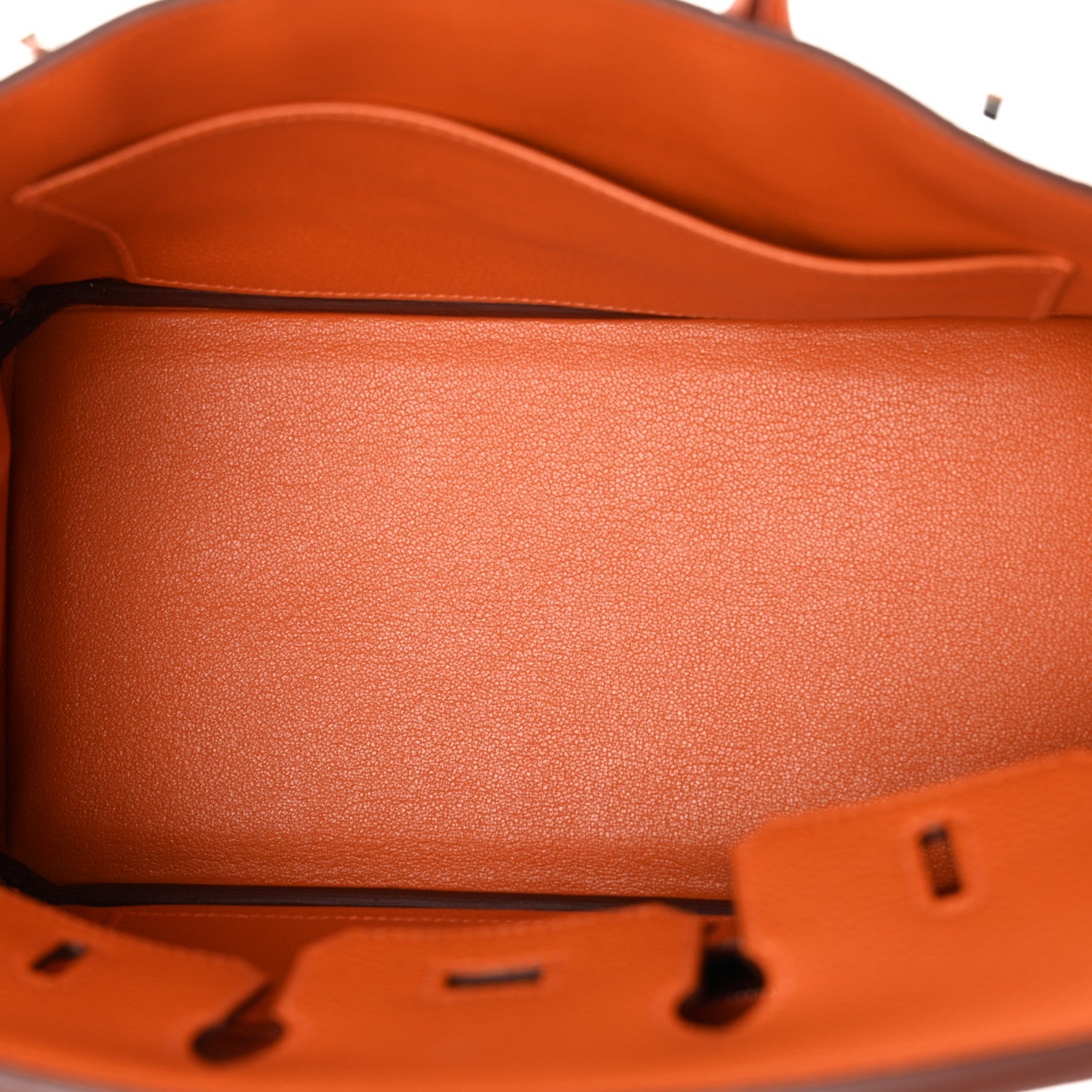 HERMES BIRKIN 25 ORANGE TOGO SILVER HARDWARE