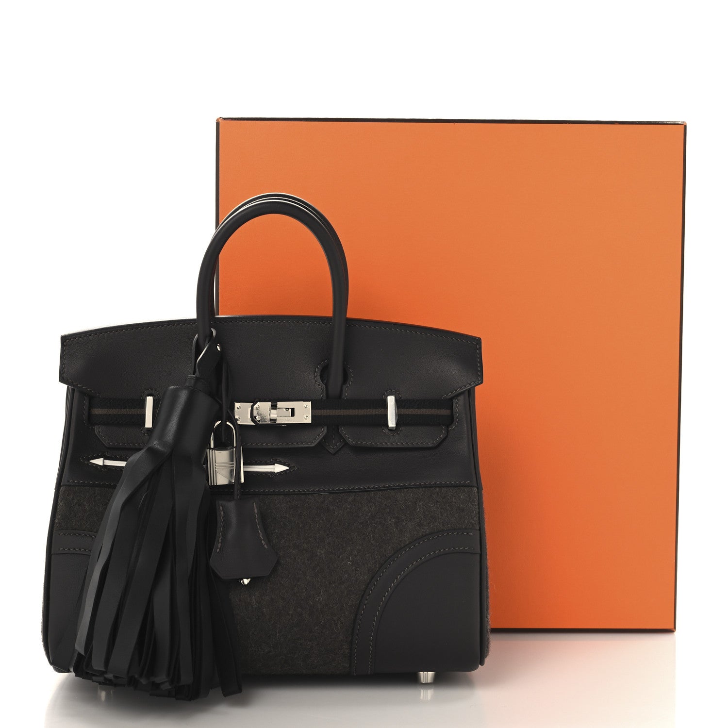 エルメス バーキン 25 限定品 ゴーチーム Ebene フェルト / スイフト シルバー金具 HERMES BIRKIN 25 GO TEAM EBENE FEUTRE / SWIFT SILVER HARDWARE