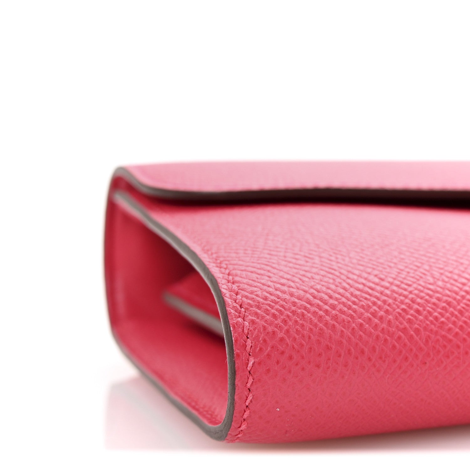 HERMES CONSTANCE TO GO WALLET ROSE EXTREME ALLIGATOR / LIZARD / EPSOM SILVER HARDWARE