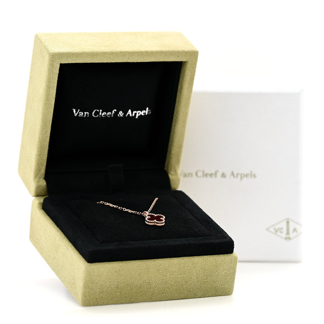 ヴァンクリーフ&アーペル スウィートアルハンブラ ペンダントネックレス カーネリアン 18K ローズゴールド VAN CLEEF & ARPELS SWEET ALHAMBRA PENDANT NECKLACE CARNELIAN 18K ROSE GOLD