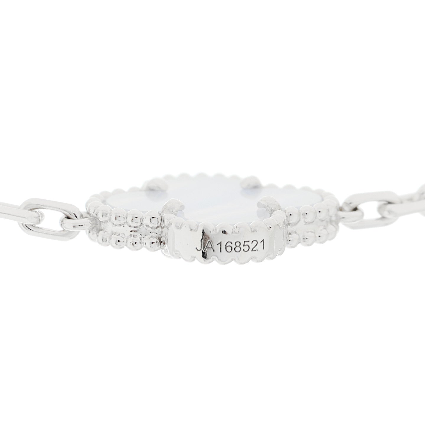 ヴァンクリーフ&アーペル ヴィンテージアルハンブラ 10モチーフ ネックレス カルセドニー 18K ホワイトゴールド VAN CLEEF & ARPELS VINTAGE ALHAMBRA 10 MOTIFS NECKLACE CHALCEDONY 18K WHITE GOLD