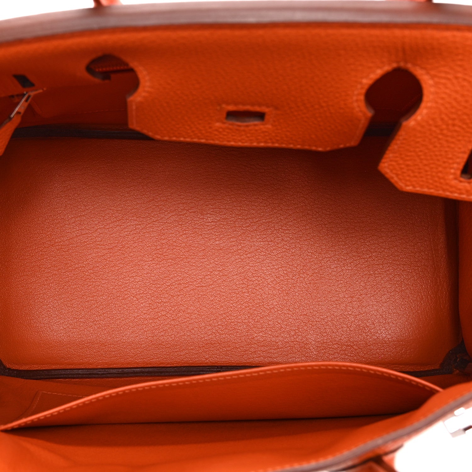 HERMES BIRKIN 30 ORANGE TOGO SILVER HARDWARE