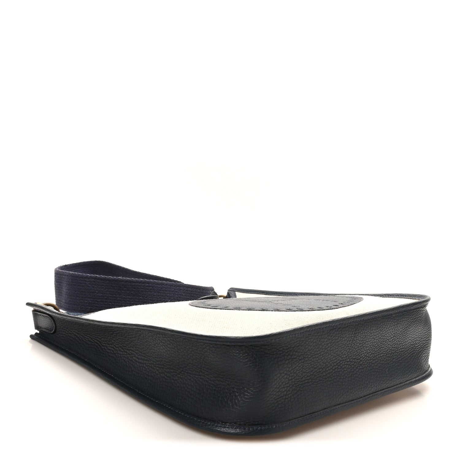 HERMES EVELYNE GM BLEU DE PRUSSE ARDENNES / TOILE GOLD HARDWARE