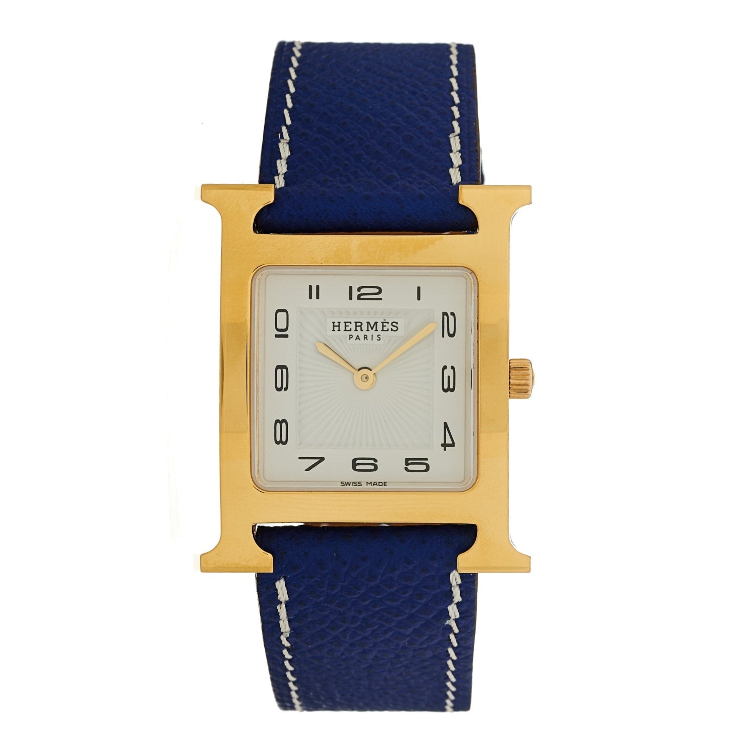 エルメス Hウォッチ 26mm ステンレス Bleu Electrique エプソン