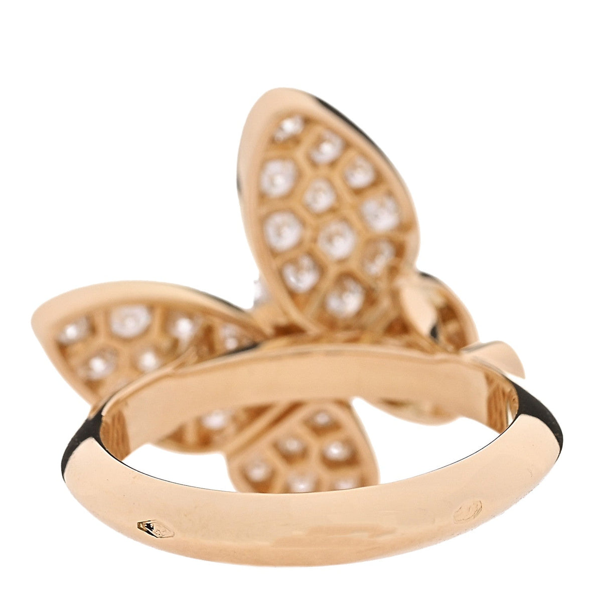 VAN CLEEF & ARPELS TWO BUTTERFLY RING DIAMOND 18K YELLOW GOLD