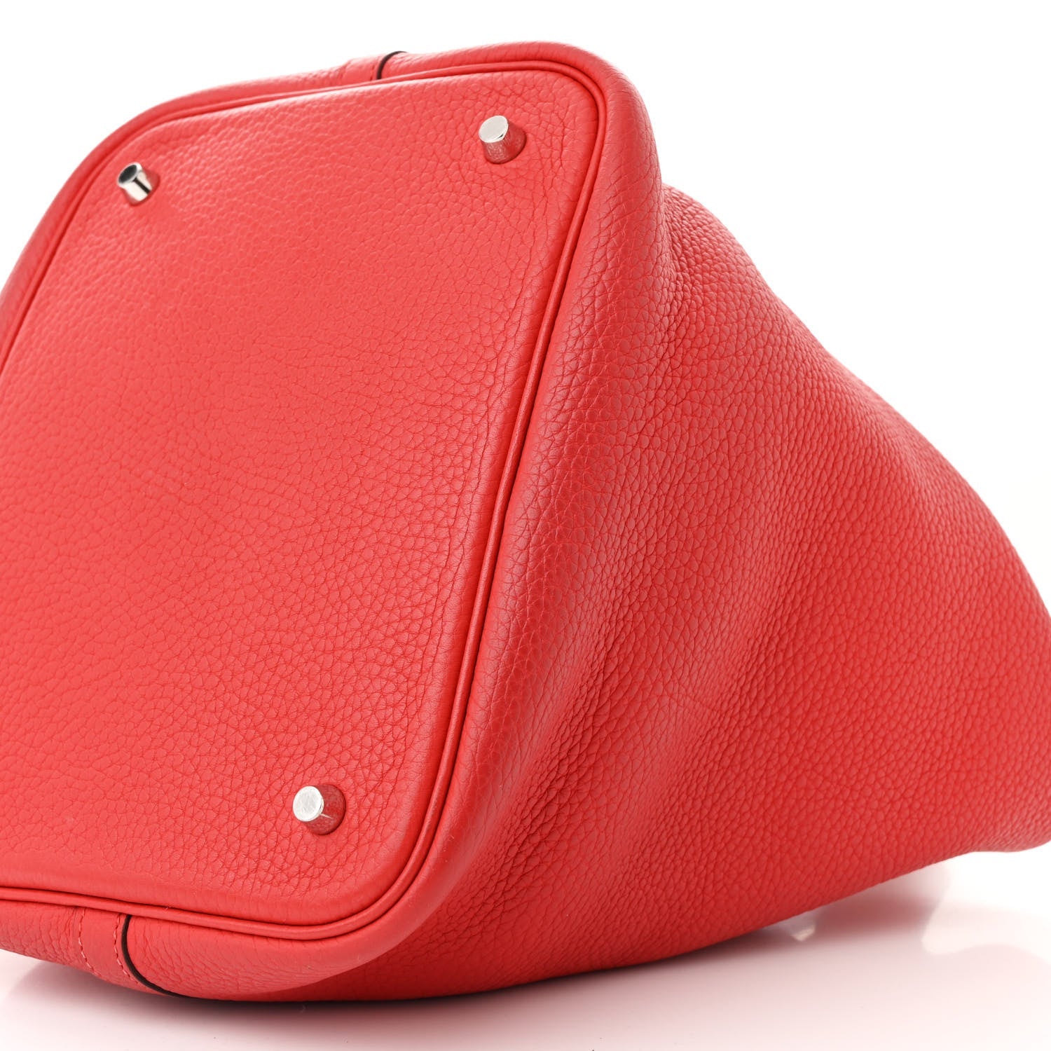 HERMES PICOTIN LOCK MM 22 ROUGE PIVOINE TAUILLON CLEMENCE SILVER HARDWARE
