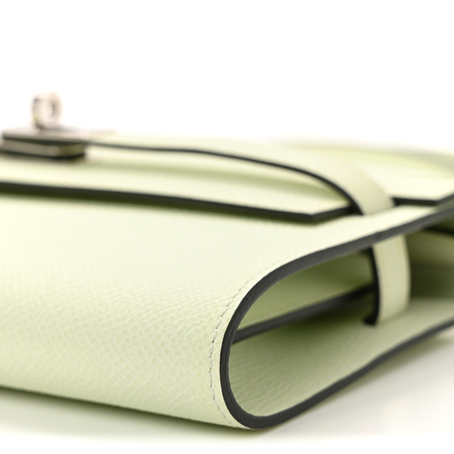 HERMES KELLY TO GO WALLET VERT FIZZ EPSOM SILVER HARDWARE