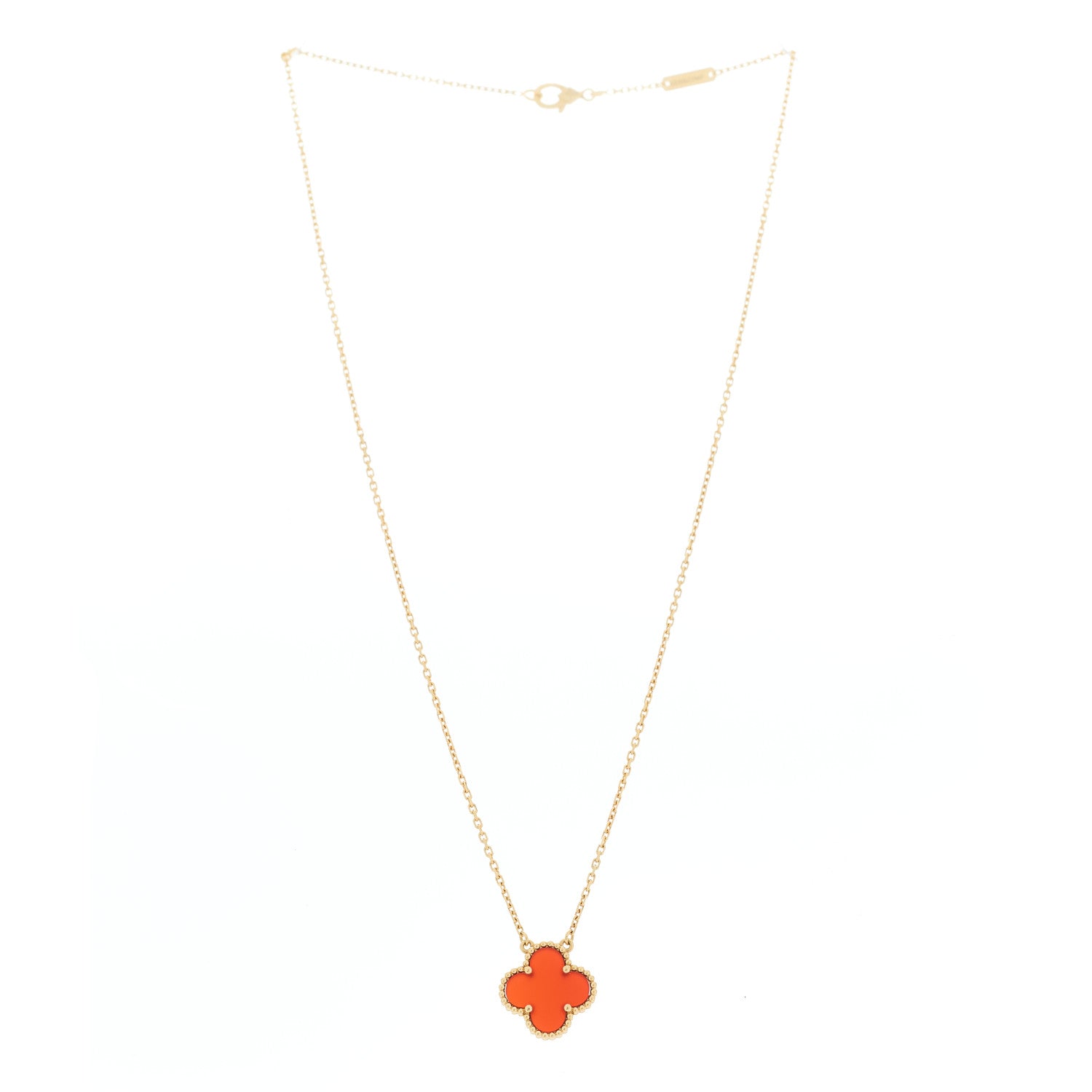 ヴァンクリーフ&アーペル ヴィンテージアルハンブラ ペンダントネックレス カーネリアン 18K イエローゴールド VAN CLEEF & ARPELS VINTAGE ALHAMBRA PENDANT NECKLACE CARNELIAN 18K YELLOW GOLD