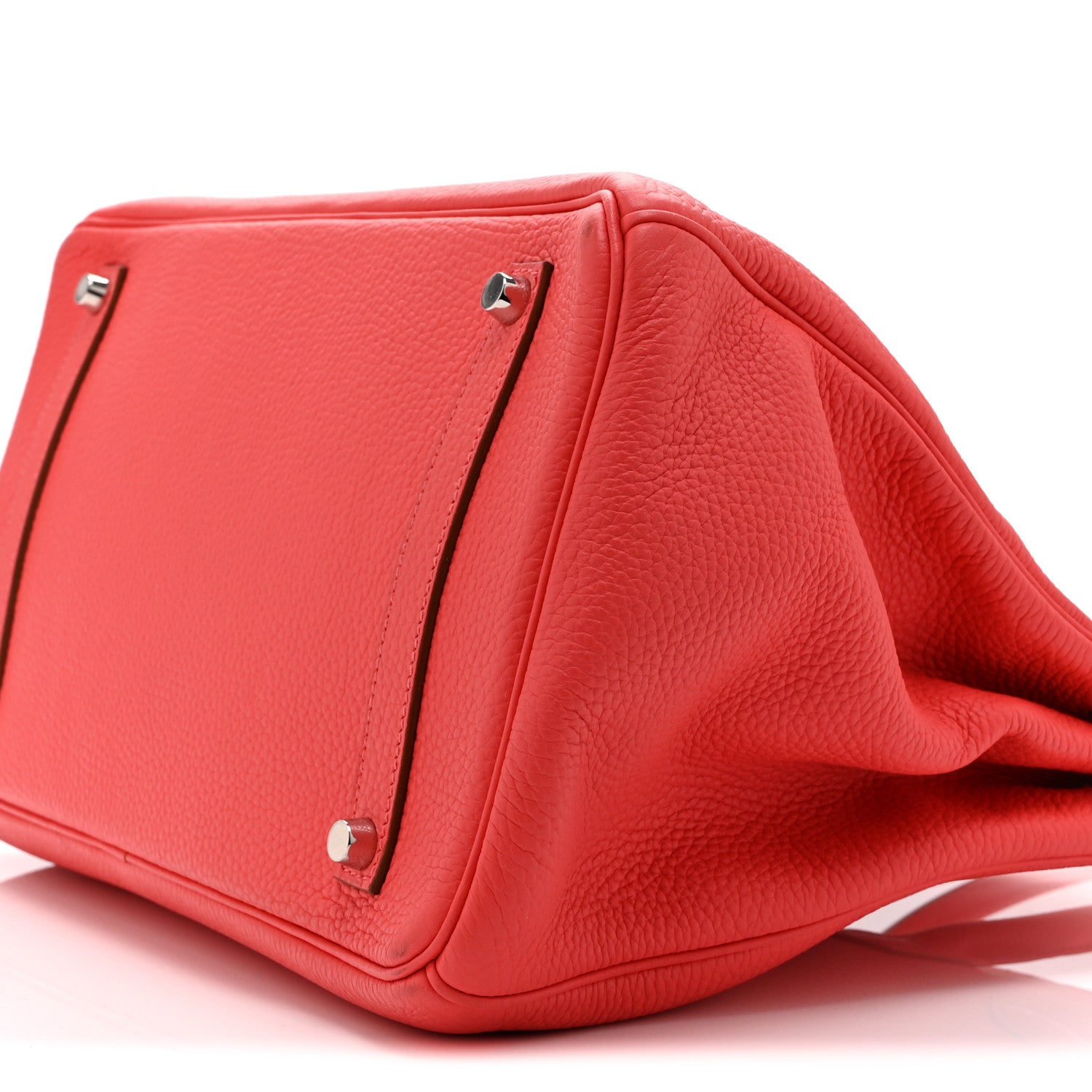 HERMES BIRKIN 35 ROUGE PIVOINE TOGO SILVER HARDWARE