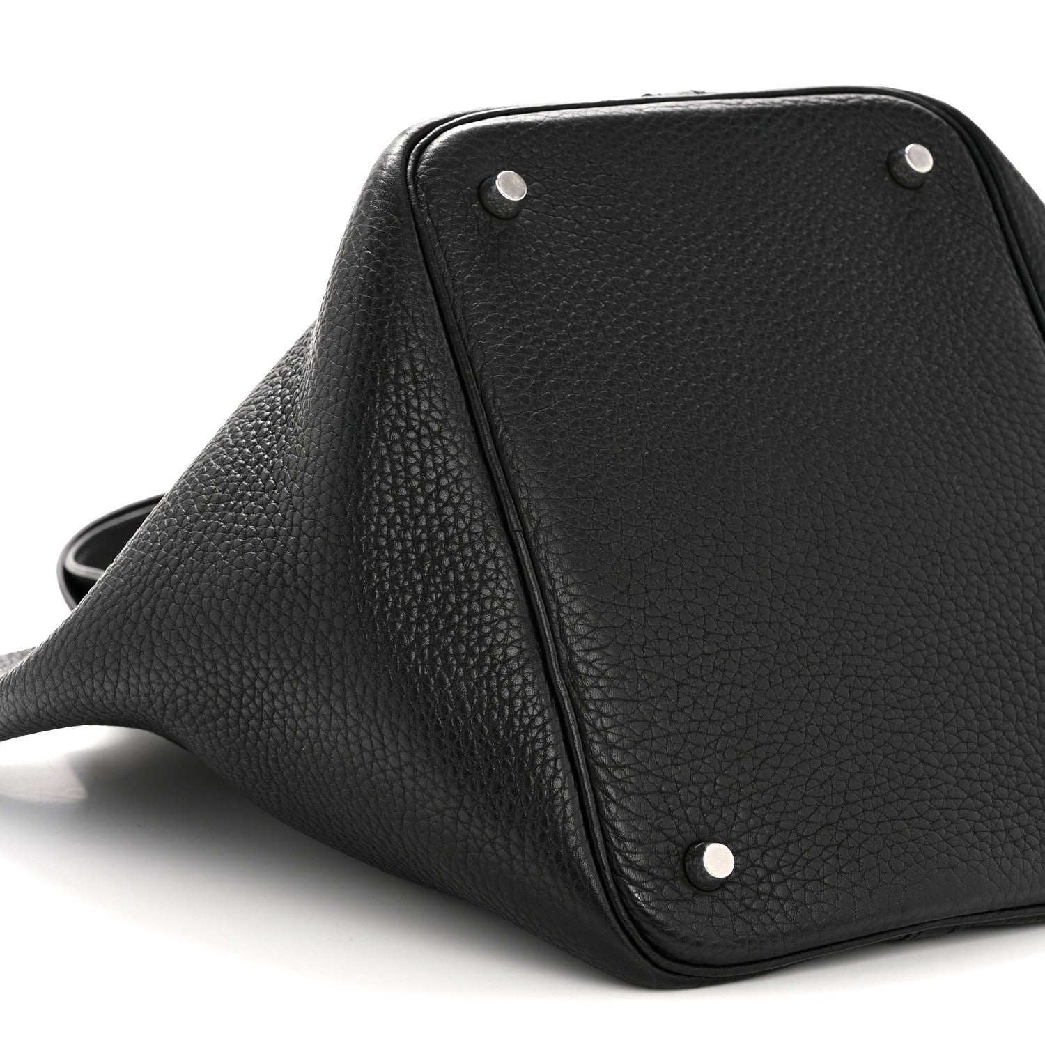 HERMES PICOTIN LOCK MM 22 BLACK TAURILLON CLEMENCE SILVER HARDWARE