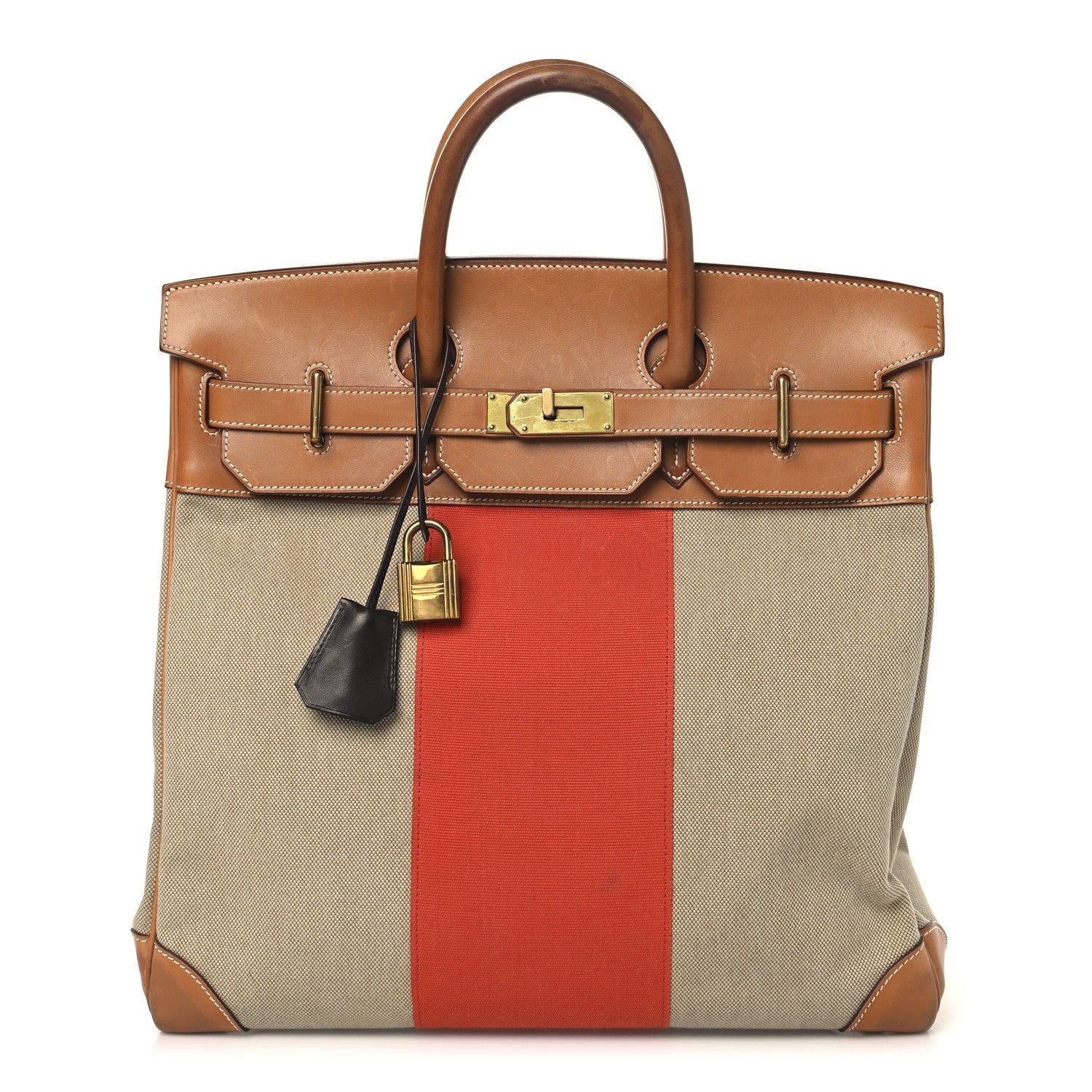 HERMES BIRKIN 40 FAUVE PAPRIKA BARENIA TOILE GOLD HARDWARE