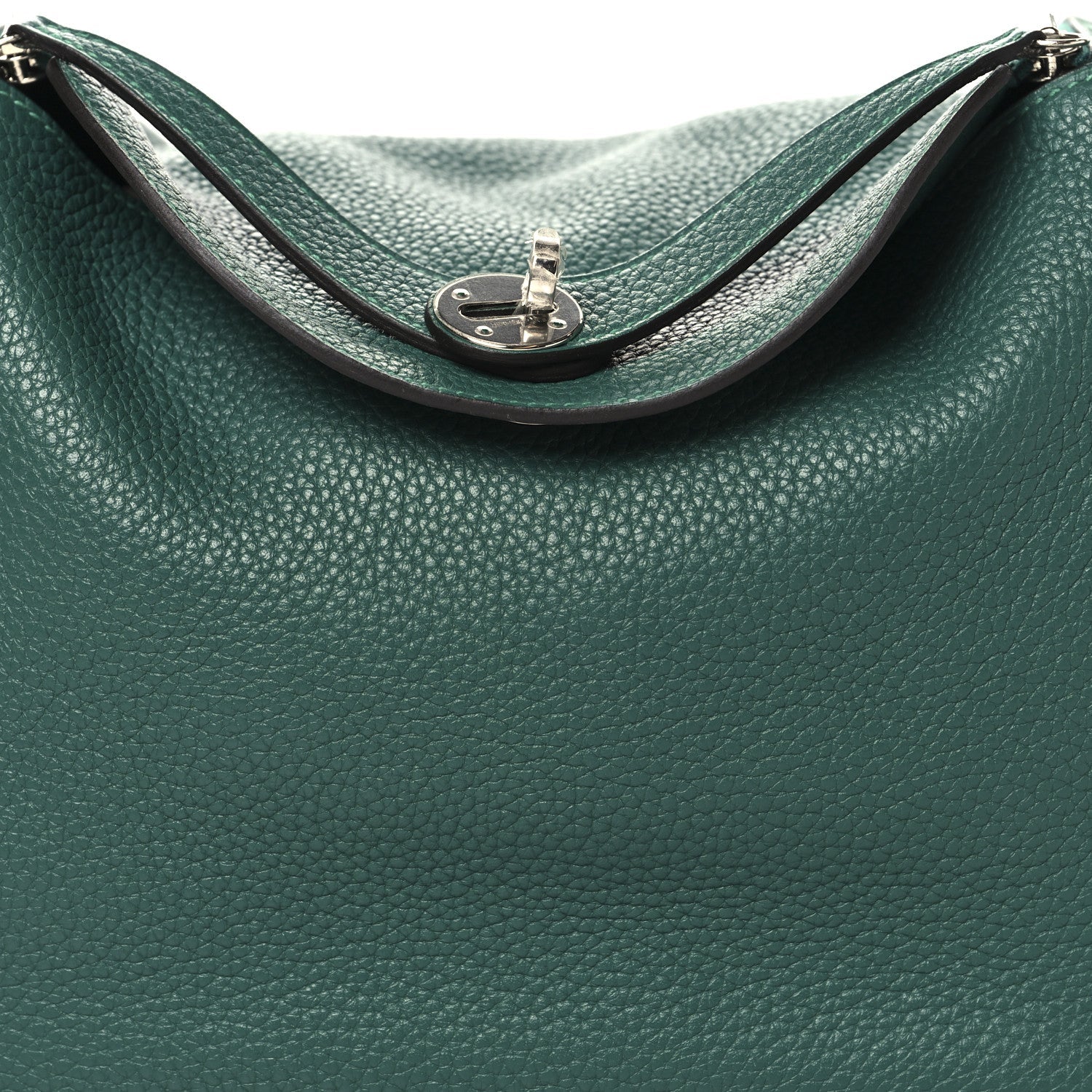 HERMES LINDY 30 MALACHITE TAURILLON CLEMENCE SILVER HARDWARE