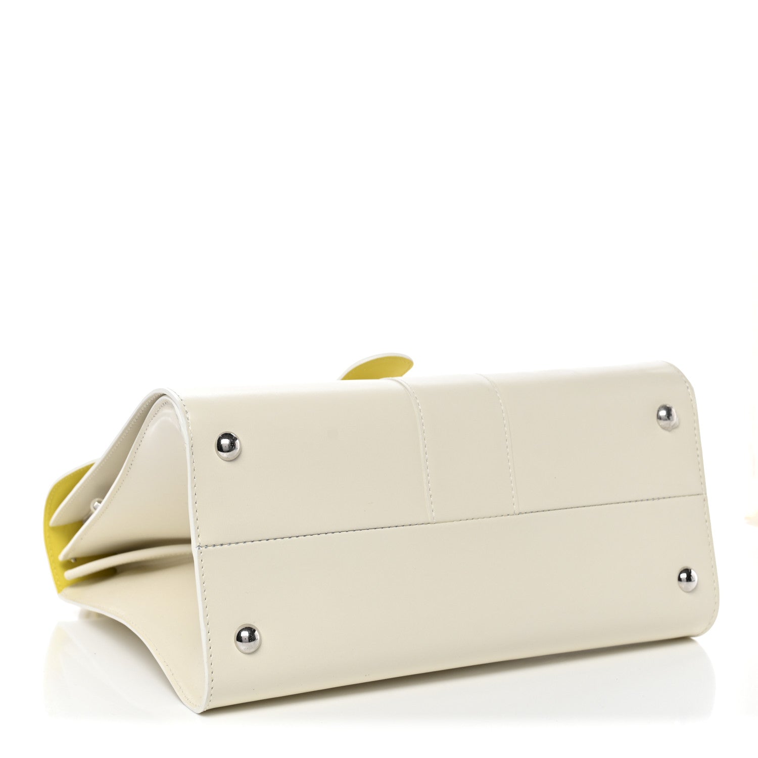 DELVAUX BRILLANT MM MAGIC SHOULDER BAG IVORY / YELLOW BOX CALFSKIN SILVER HARDWARE