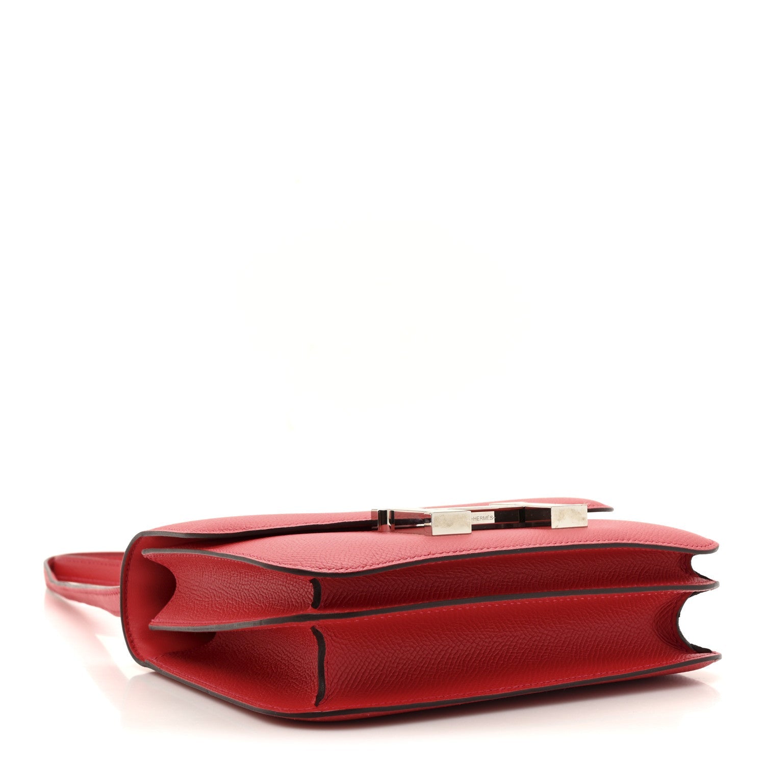 HERMES MINI CONSTANCE 18 ROUGE DE COEUR EPSOM SILVER HARDWARE