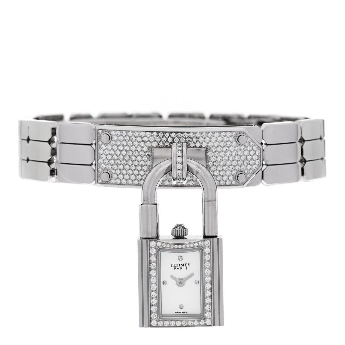 Hermes Kelly 16MM Quartz Watch Stainless Steels with Diamonds