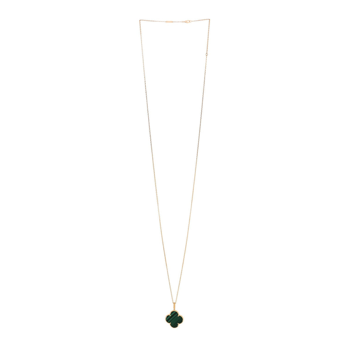 Van Cleef & Arpels Magic Alhambra Pendant Necklace Malachite 18K Yellow Gold