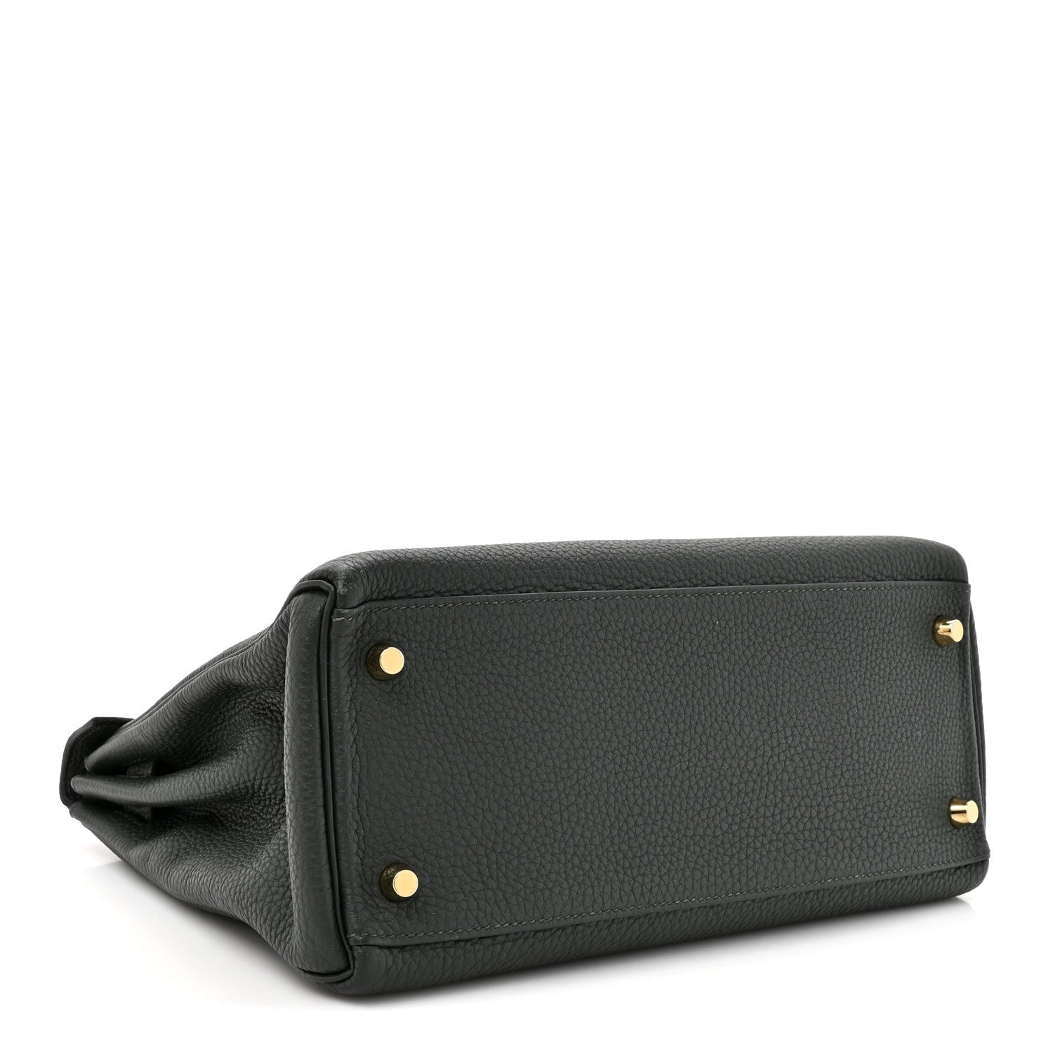 HERMES KELLY 28 RETOURNE VERT FONCE TOGO GOLD HARDWARE