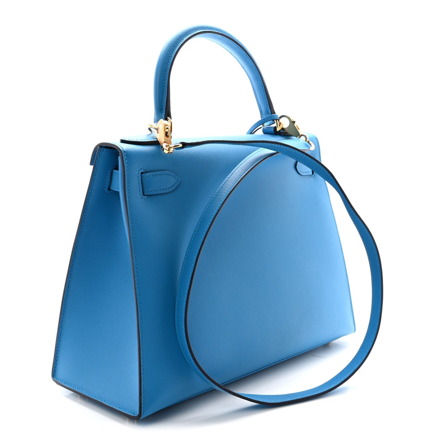 エルメス ケリー 28 外縫い Bleu Frida エプソン ゴールド金具 HERMES KELLY 28 SELLIER BLEU FRIDA EPSOM GOLD HARDWARE
