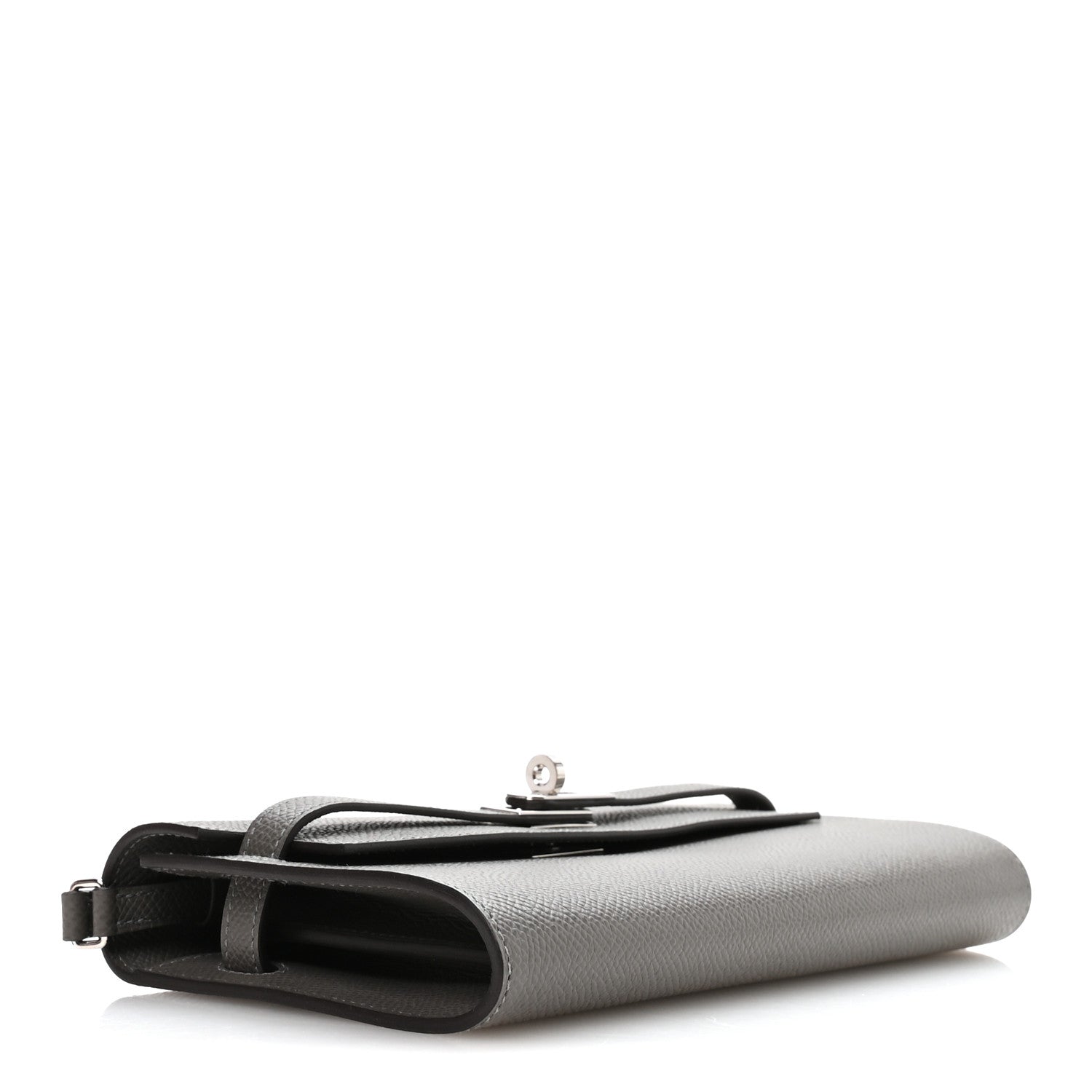 HERMES KELLY TO GO WALLET GRIS MEYER EPSOM SILVER HARDWARE