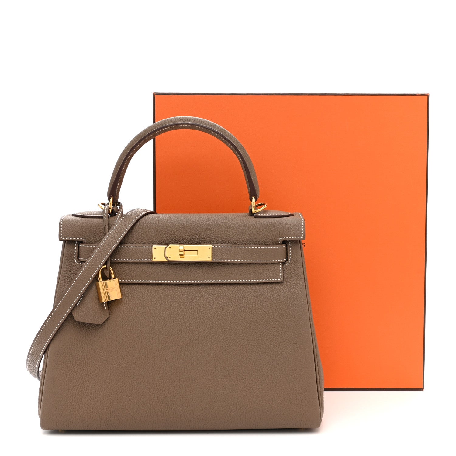 HERMES KELLY 28 RETOURNE ETOUPE TOGO GOLD HARDWARE