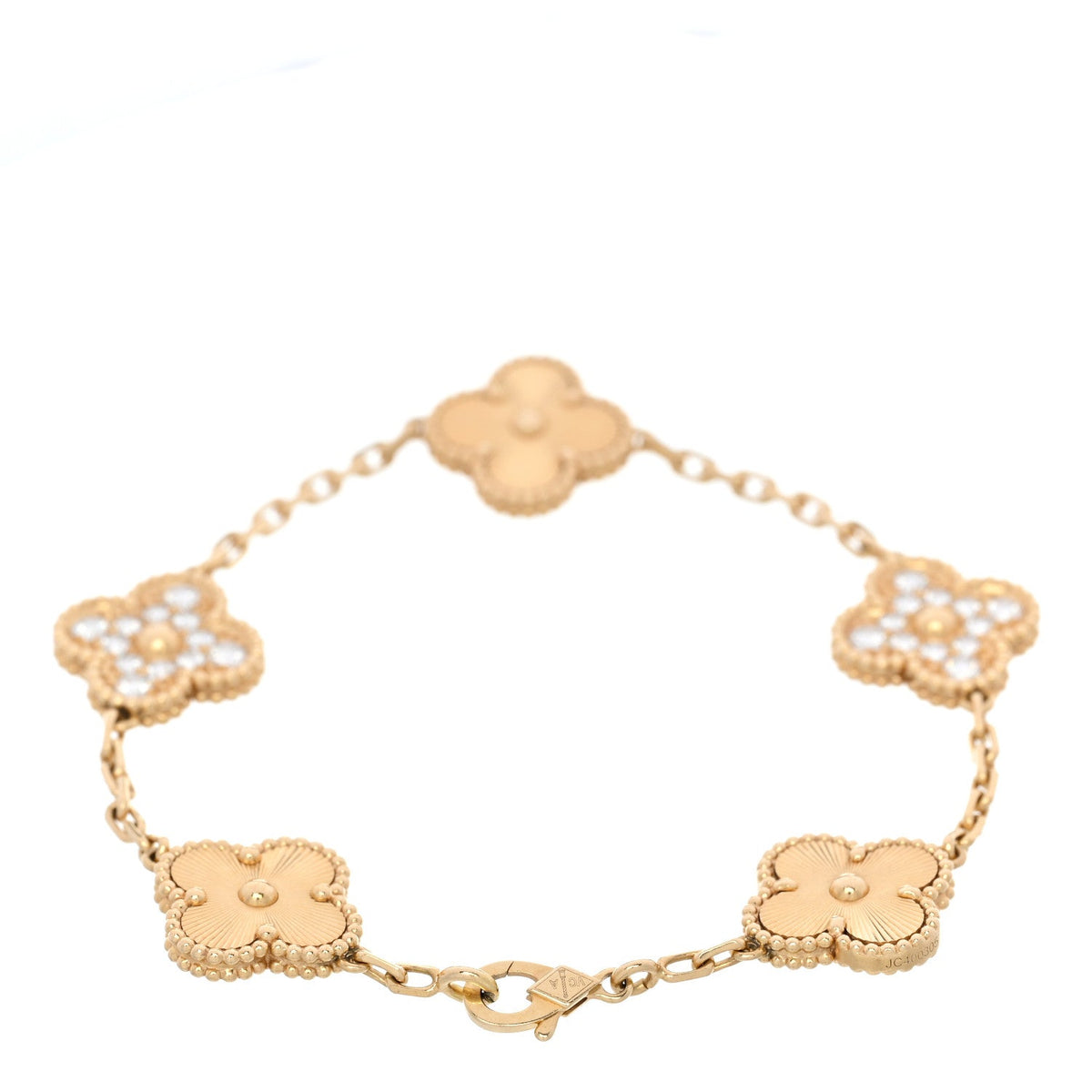 ヴァンクリーフ&アーペル ヴィンテージアルハンブラ 5モチーフ ブレスレット マルチカラー 18K イエローゴールド VAN CLEEF & ARPELS VINTAGE ALHAMBRA 5 MOTIFS BRACELET MULTICOLOR 18K YELLOW GOLD