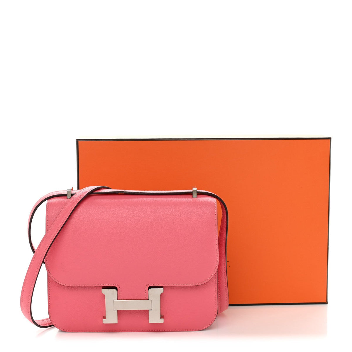 エルメス ミニコンスタンス 18 Rose Azalee エバーカラー シルバー金具 HERMES MINI CONSTANCE 18 ROSE AZALEE EVERCOLOR SILVER HARDWARE