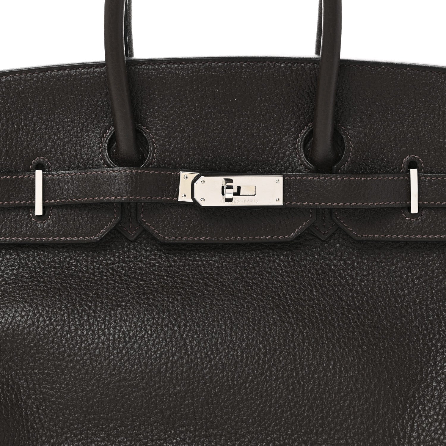 HERMES BIRKIN 35 CHOCOLATE TOGO SILVER HARDWARE