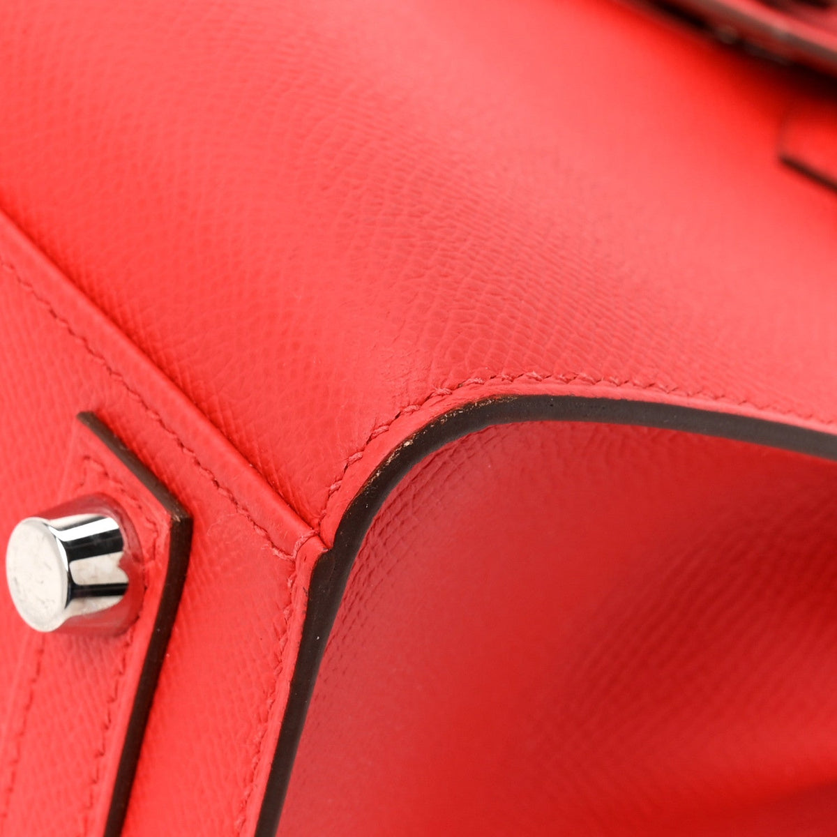 エルメス バーキン 25 外縫い Rouge De Coeur エプソン シルバー金具 HERMES BIRKIN 25 SELLIER ROUGE DE COEUR EPSOM SILVER HARDWARE