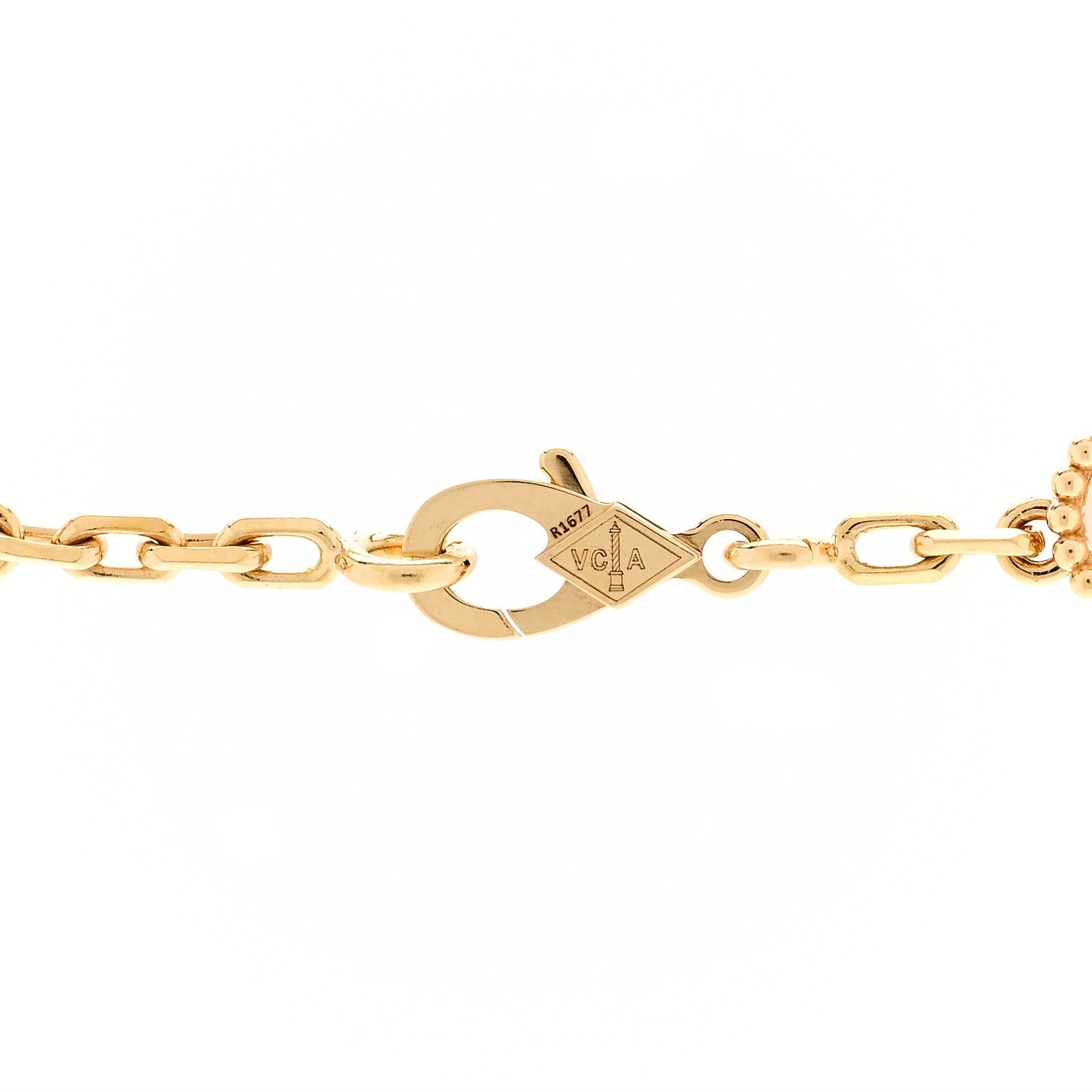 Van Cleef & Arpels 18K Yellow Gold Mother-of-Pearl 10-Motif Vintage Alhambra Necklace