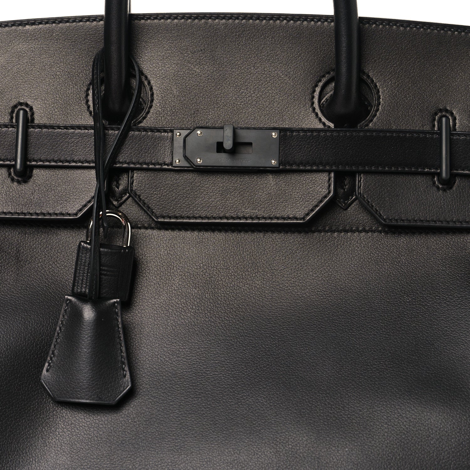 Hermes Birkin 40 Haut à Courroies HAC Black Evergrain Black Hardware