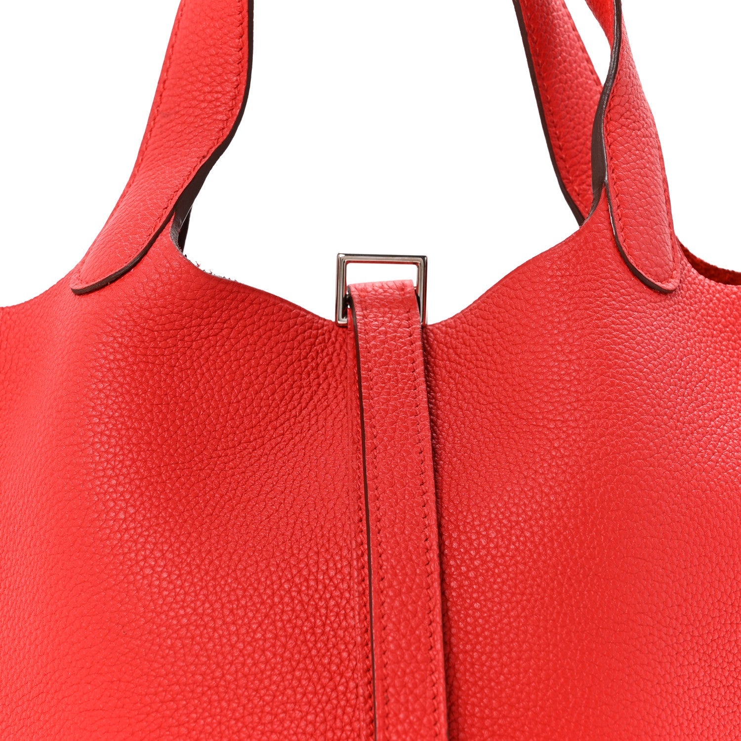 HERMES PICOTIN LOCK PM 18 ROUGE TOMATE TAURILLON CLEMENCE SILVER HARDWARE