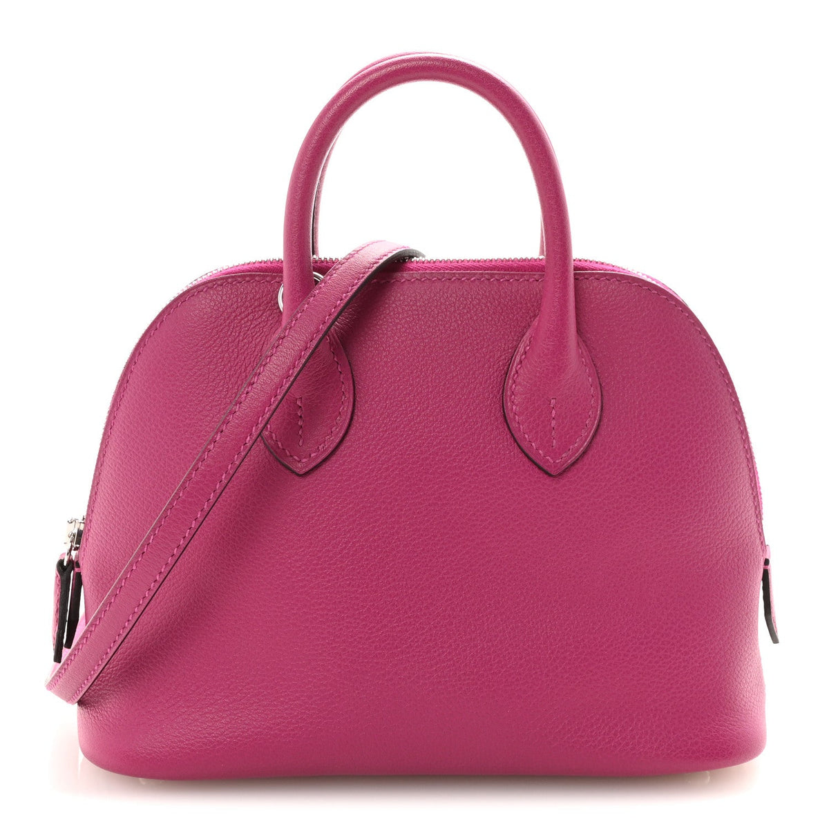 Hermès Mini Bolide 1923 Rose Pourpre Evercolor Silver Hardware