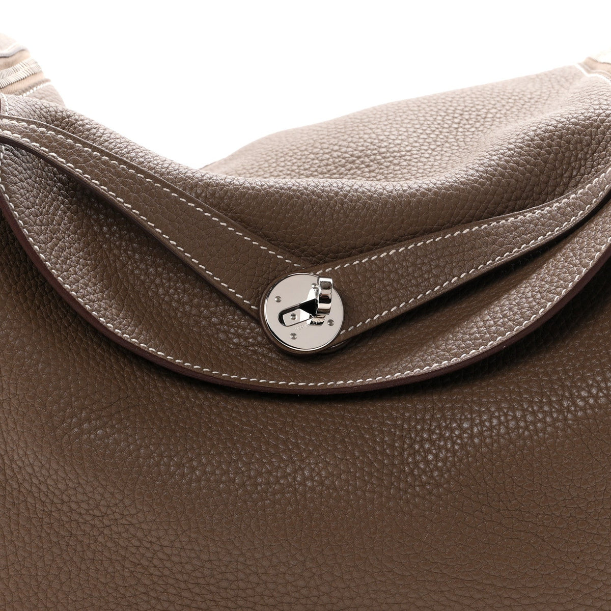 Hermès Lindy 34 Etoupe, Taurillon Clemence Silver Hardware