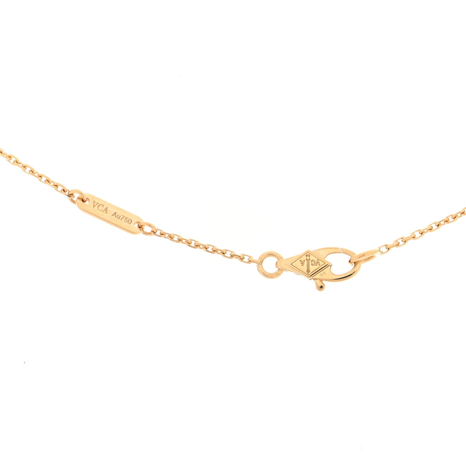 Van Cleef & Arpels 18K Yellow Gold Mother-of-Pearl Sweet Alhambra Pendant Necklace