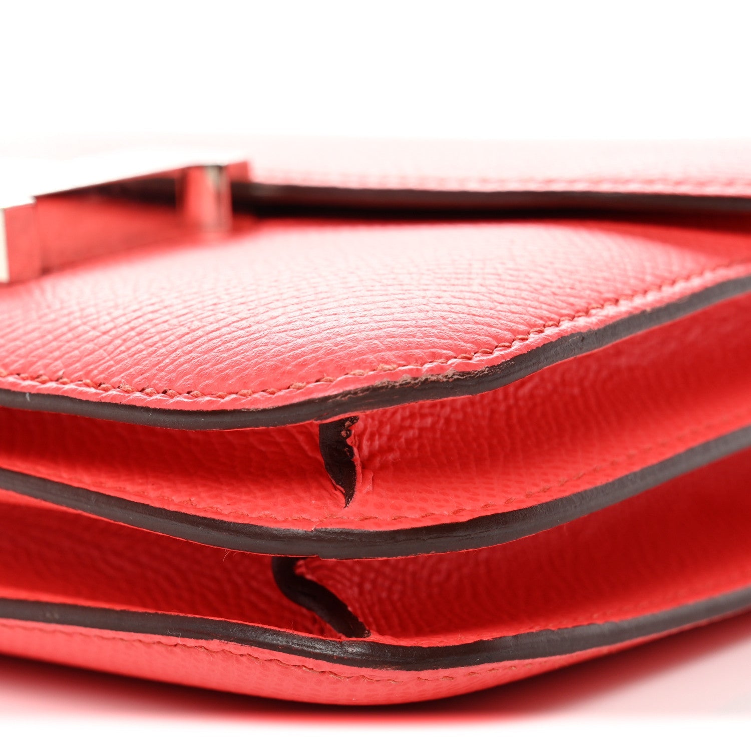 HERMES MINI CONSTANCE 18 ROSE TEXAS ROUGE DE COEUR EPSOM SILVER HARDWARE