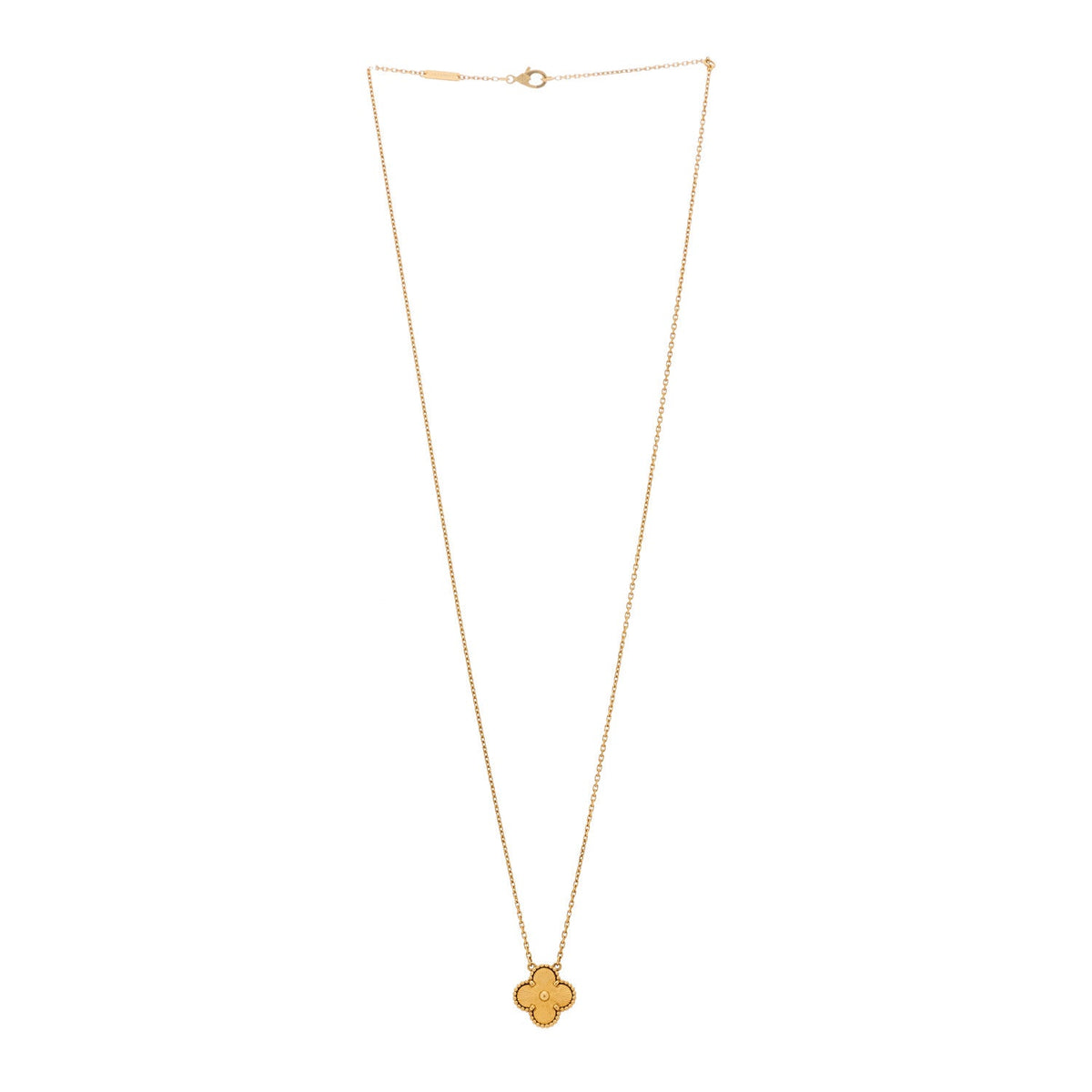 ヴァンクリーフ&アーペル ヴィンテージアルハンブラ ペンダントネックレス ギョーシェ 18K イエローゴールド VAN CLEEF & ARPELS VINTAGE ALHAMBRA PENDANT NECKLACE GUILLOCHÉ 18K YELLOW GOLD