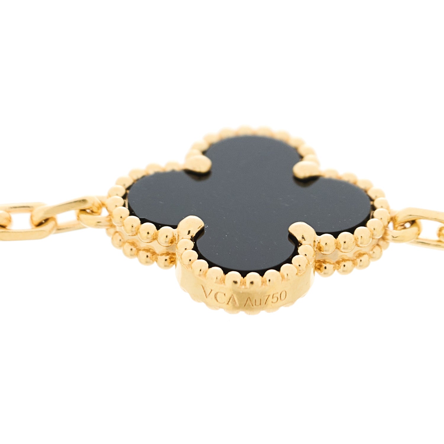 ヴァンクリーフ&アーペル ヴィンテージアルハンブラ 5モチーフ ブレスレット ブラックオニキス 18K イエローゴールド VAN CLEEF & ARPELS VINTAGE ALHAMBRA 5 MOTIFS BRACELET BLACK ONYX 18K YELLOW GOLD