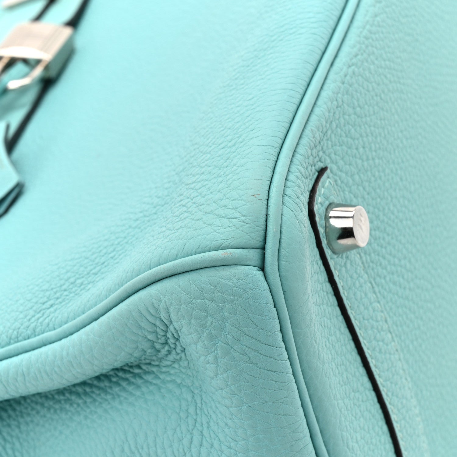 HERMES BIRKIN 30 BLEU ATOLL TOGO SILVER HARDWARE