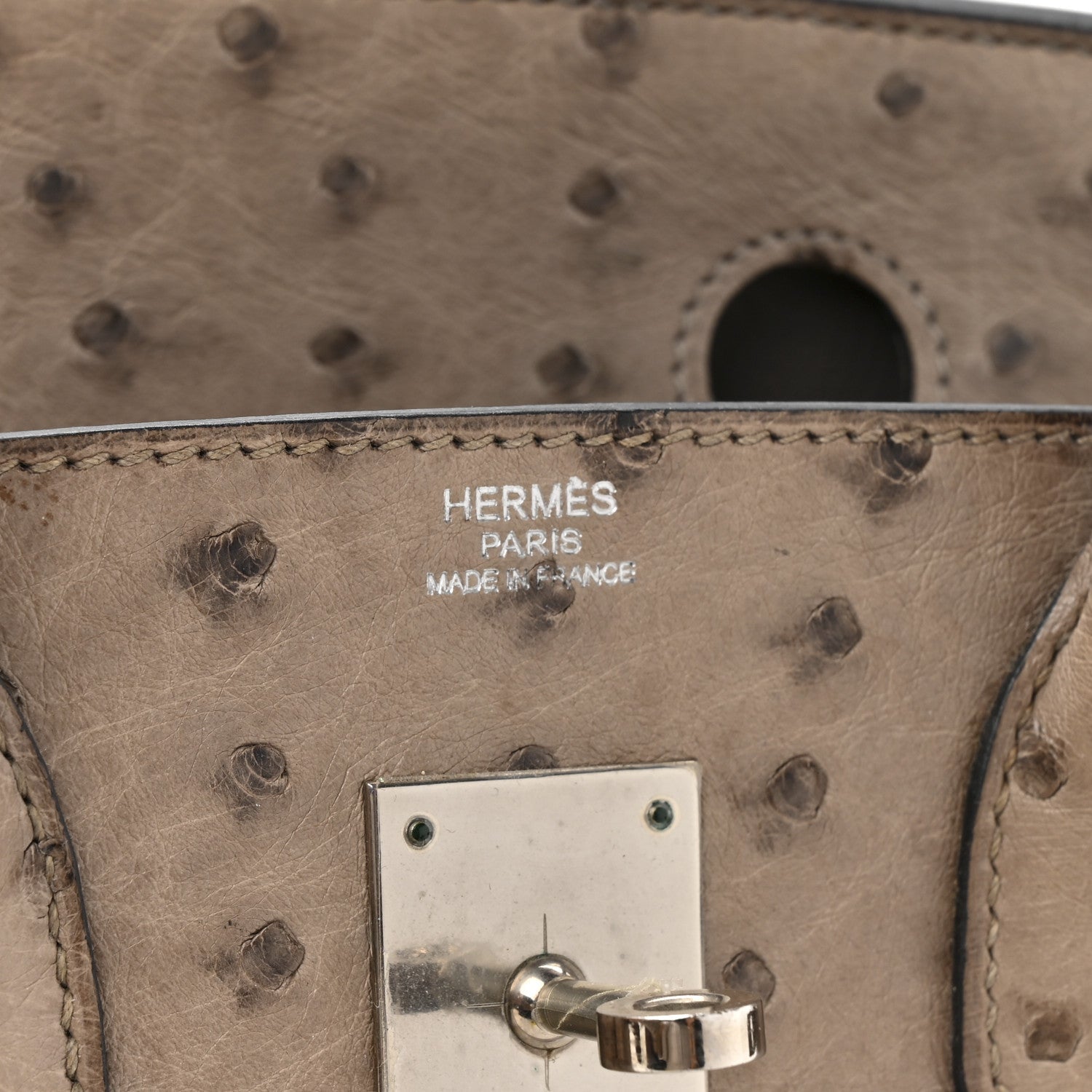 HERMES BIRKIN 30 Mousse Ostrich Silver Hardware