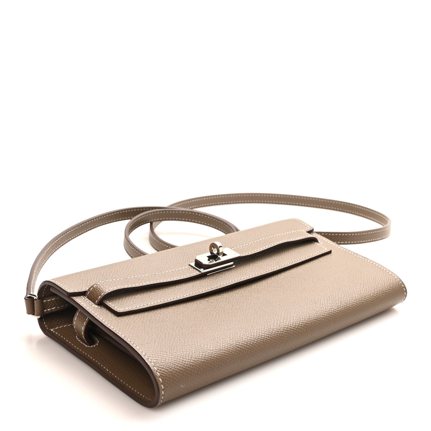 エルメス ケリートゥーゴー 長財布 Etoupe エプソン シルバー金具 HERMES KELLY TO GO WALLET ETOUPE EPSOM SILVER HARDWARE