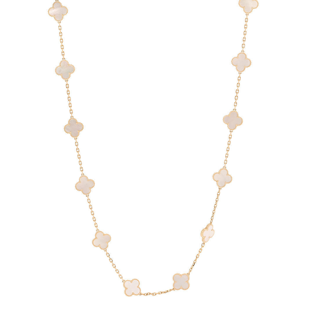 ヴァンクリーフ&アーペル ヴィンテージアルハンブラ 20モチーフ ネックレス マザーオブパール 18K イエローゴールド VAN CLEEF & ARPELS VINTAGE ALHAMBRA 20 MOTIFS NECKLACE MOTHER OF PEARL 18K YELLOW GOLD
