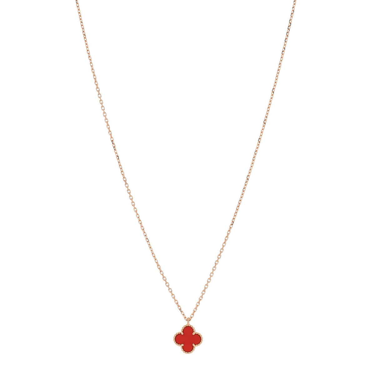 ヴァンクリーフ&アーペル スウィートアルハンブラ ペンダントネックレス カーネリアン 18K ローズゴールド VAN CLEEF & ARPELS SWEET ALHAMBRA PENDANT NECKLACE CARNELIAN 18K ROSE GOLD