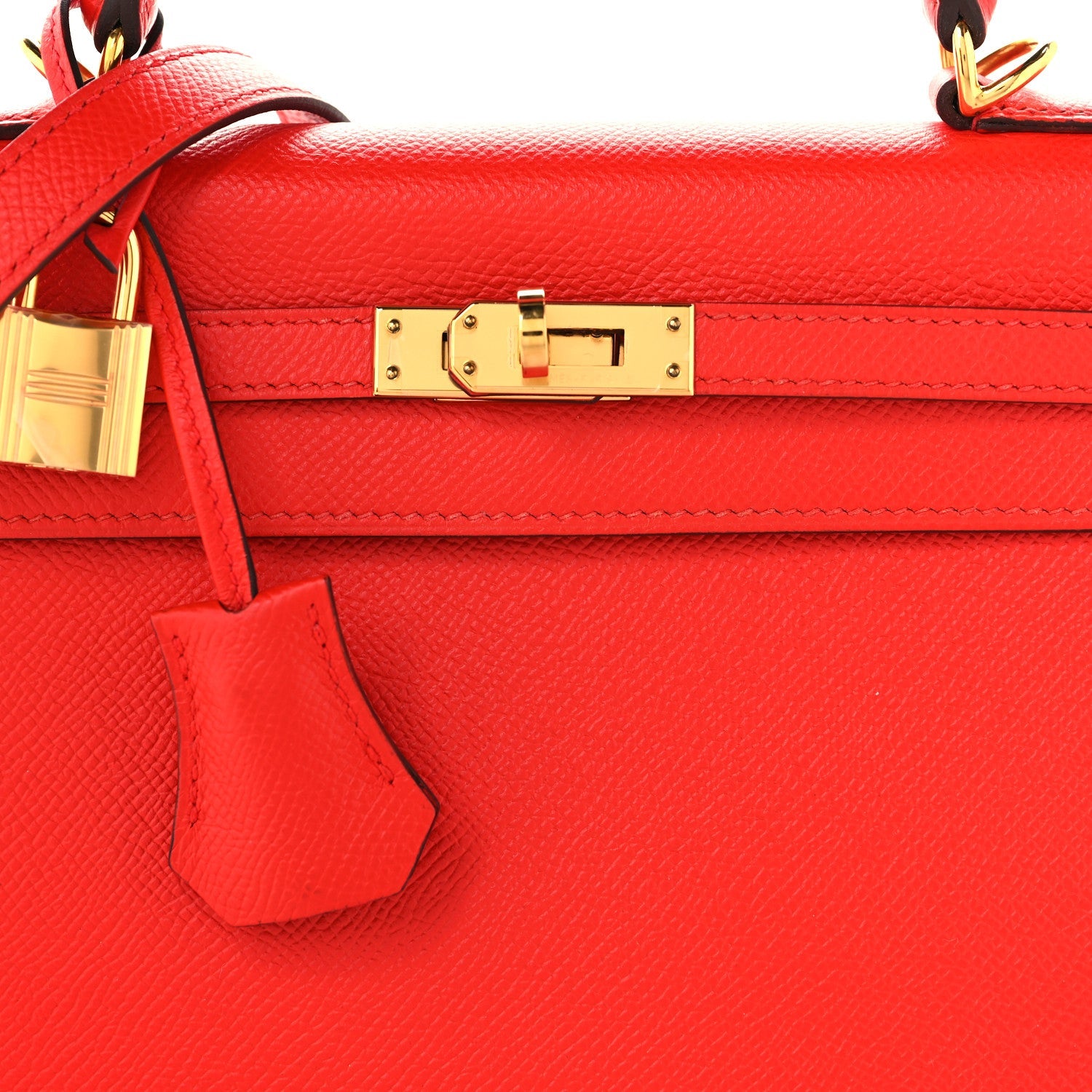 HERMES KELLY 25 SELLIER ROUGE DE COEUR EPSOM GOLD HARDWARE