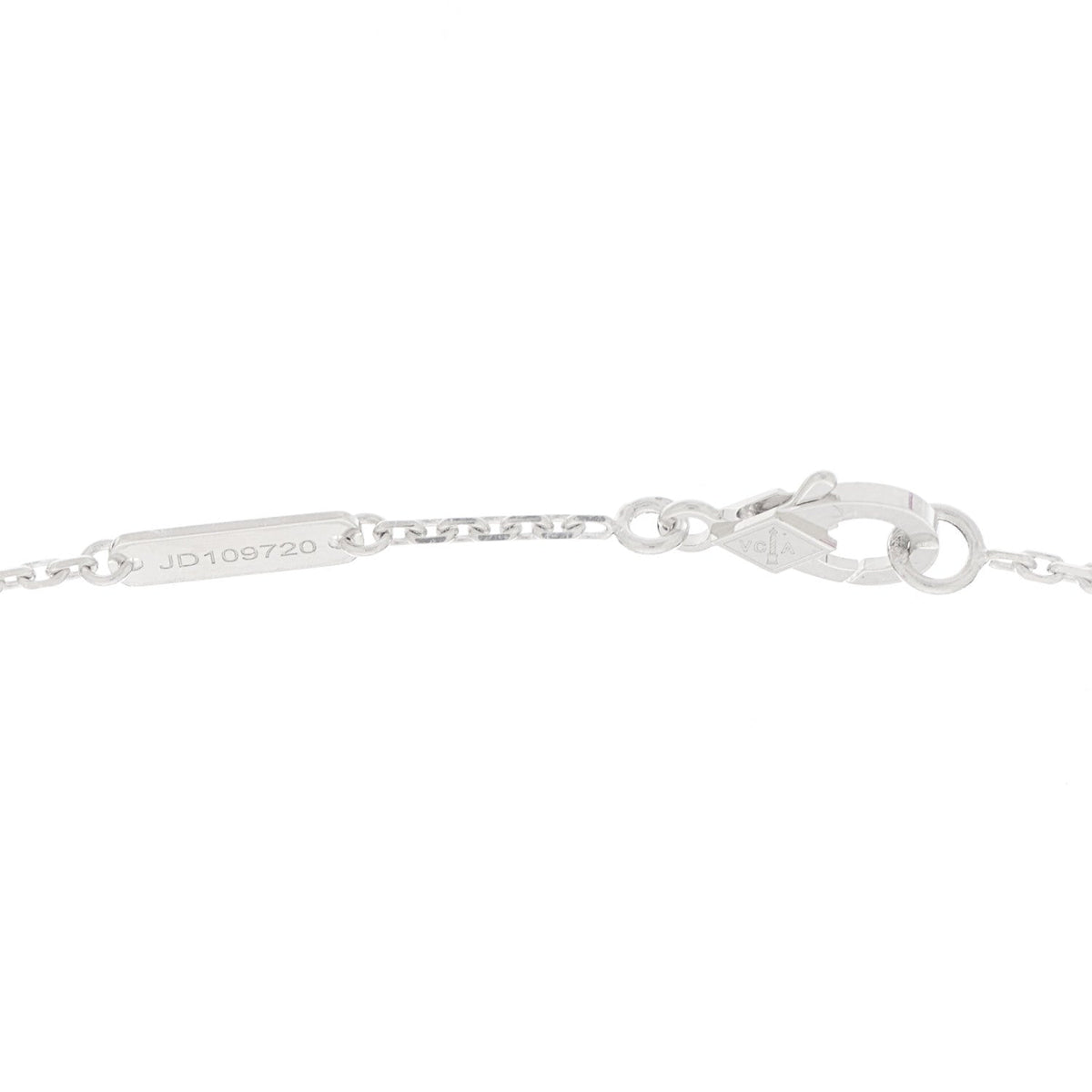 Van Cleef & Arpels Vintage Alhambra Pendant Necklace Guilloche 18K White Gold