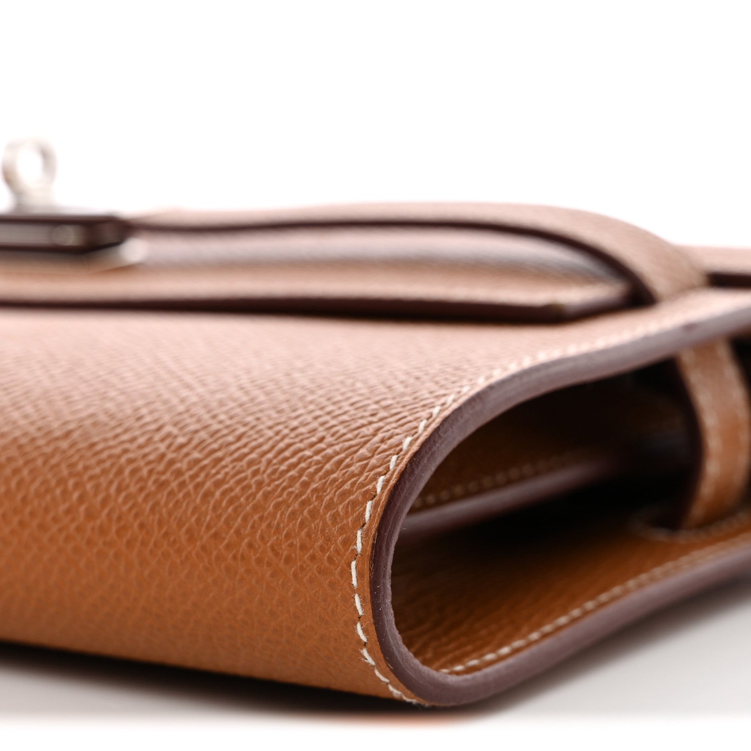 HERMES KELLY TO GO WALLET GOLD EPSOM SILVER HARDWARE