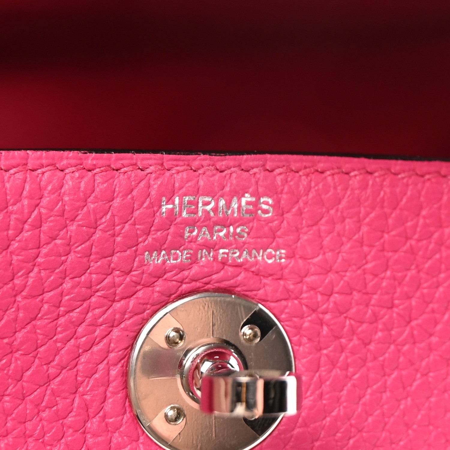 HERMES MINI LINDY 20 ROSE SHOCKING TAURILLON CLEMENCE SILVER HARDWARE